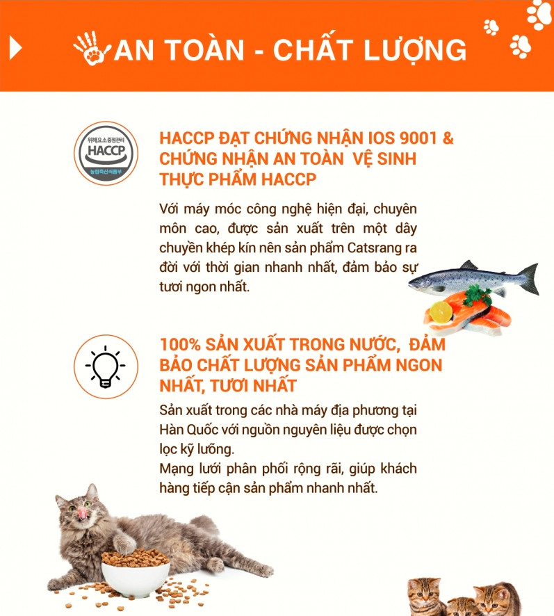 (GIÁ TỐT/DATE MỚI) CATSRANG KITTEN 2KG - Hạt thức ăn cho mèo con dưới 12 tháng tuổi Hàn Quốc chính hãng