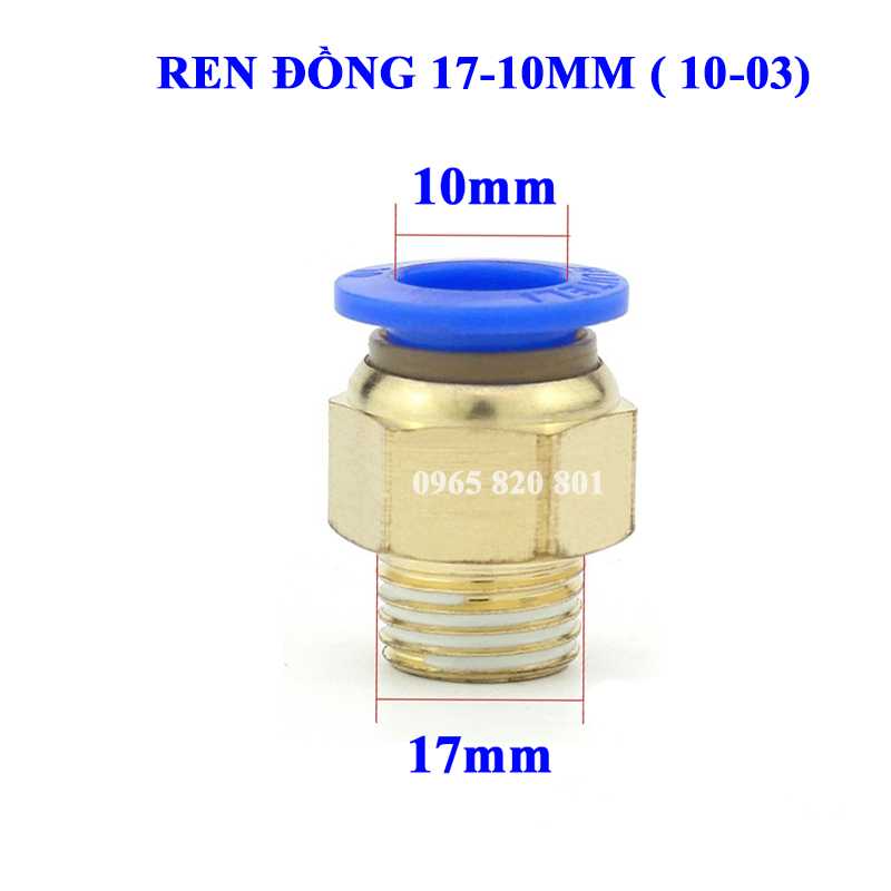 Ốc ren ngoài 17mm ra ống 6,8,10,12mm