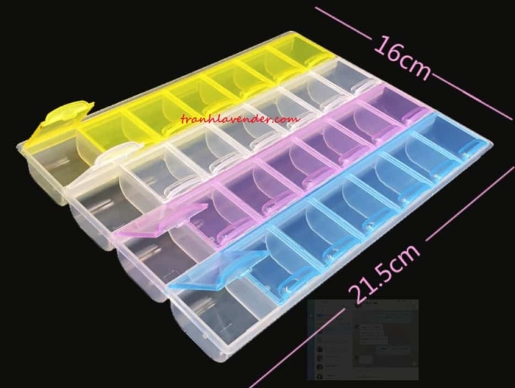Hộp đựng đá cho tranh đính đá (hộp lớn) 21.5x16x2