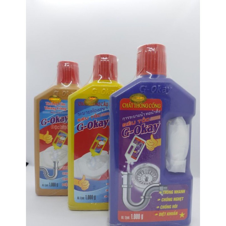 DUNG DỊCH THÔNG CỐNG SIÊU TỐC G-OKAY CHAI 600ML SIÊU ĐẬM ĐẶC