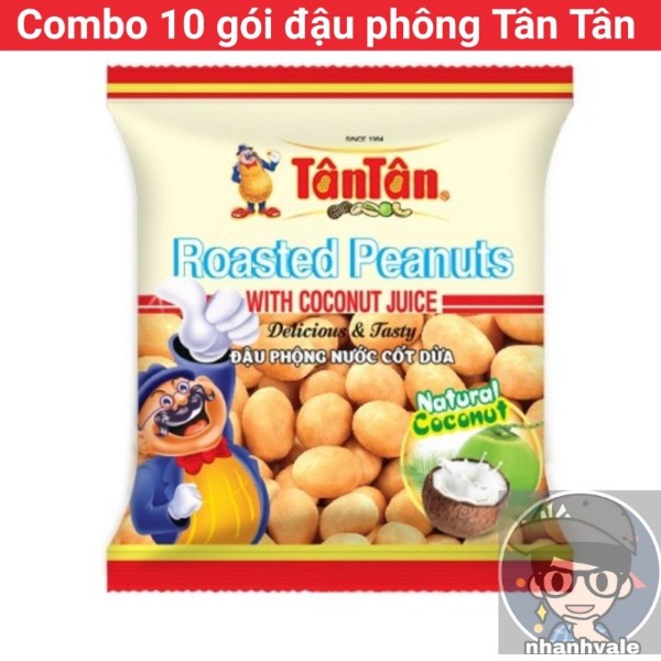 Combo 10 gói đậu phộng nước cốt dừa tân tân gói 15g
