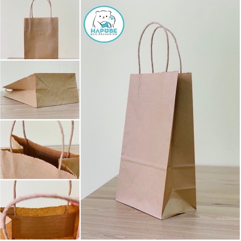✥  [ sét 100] Túi giấy Kraft Nhật có quai size vừa
