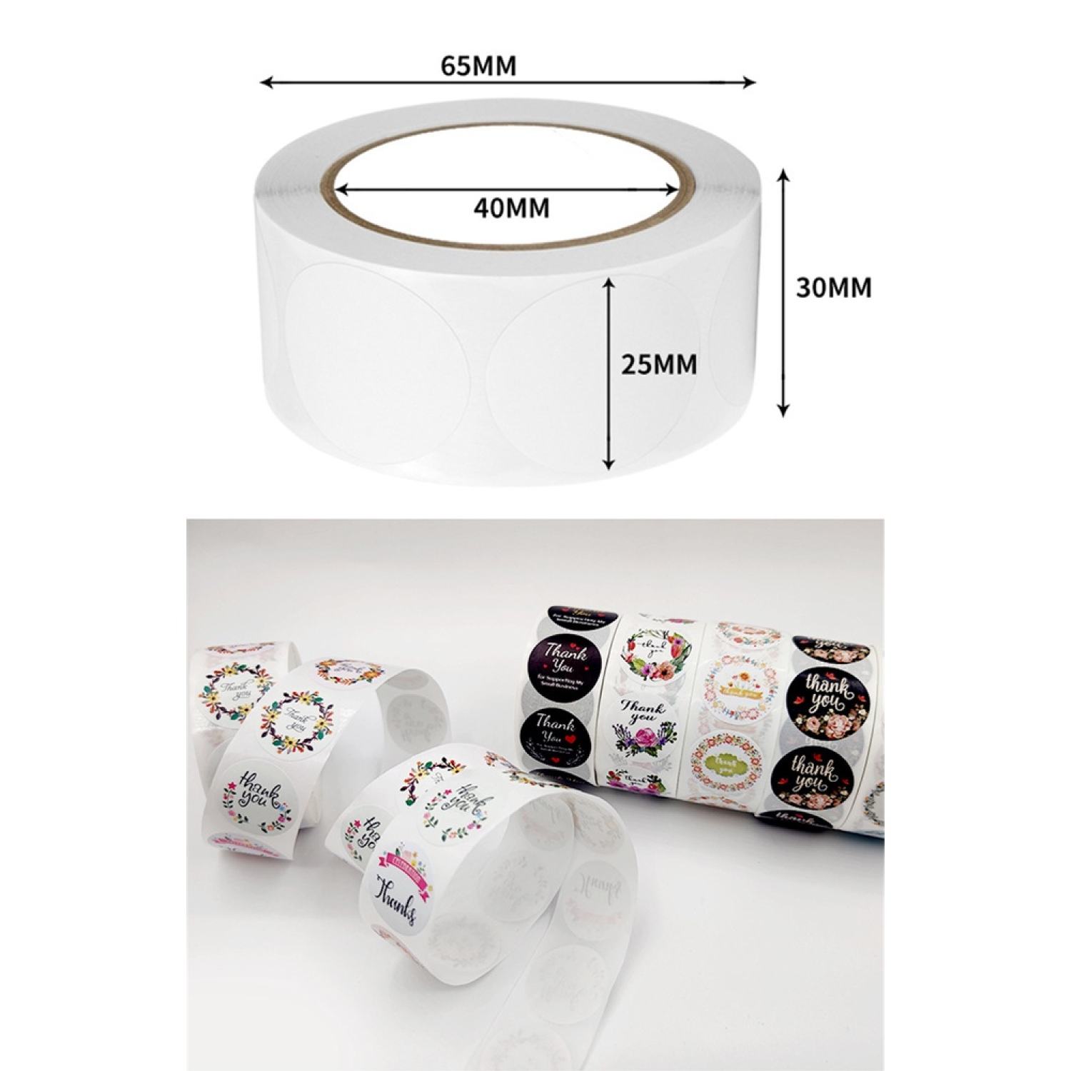 Cuộn 500 tem dán sticker in chữ thank you