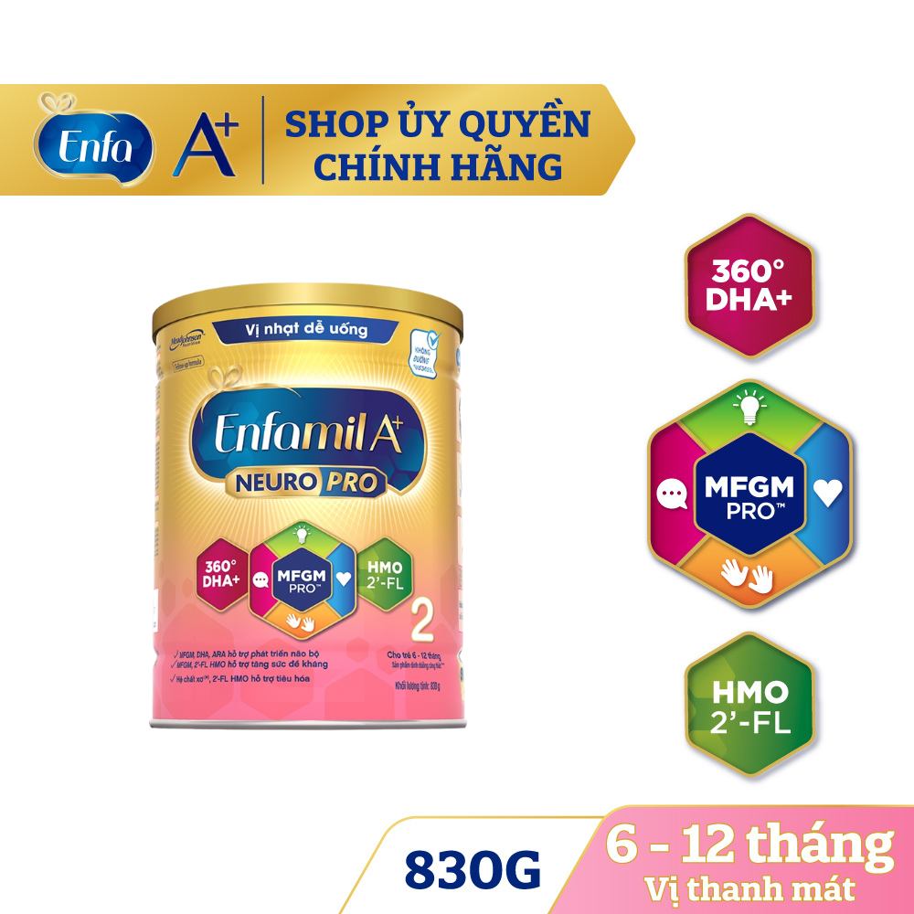 Sữa bột Enfamil A+ HMO số 2 (830g)