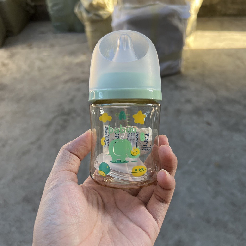 [ chọn núm S,M,L,LL] - Bình sữa cổ rộng PPSU Babuu 90ml/120ml/160ml/240ml/300ml (quà tặng hấp dẫn)