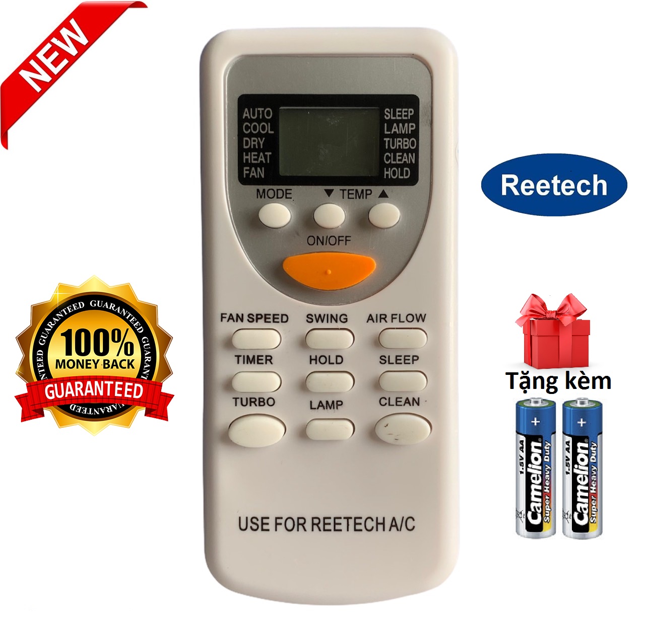Điều khiển điều hòa Reetech, máy lạnh reetech - Hàng mới [ tặng kèm pin ]