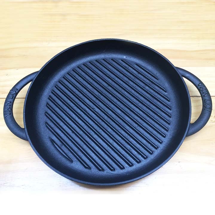 Chảo gang nướng chống dính BBQ Vạn Lợi nấu được trên bếp từ