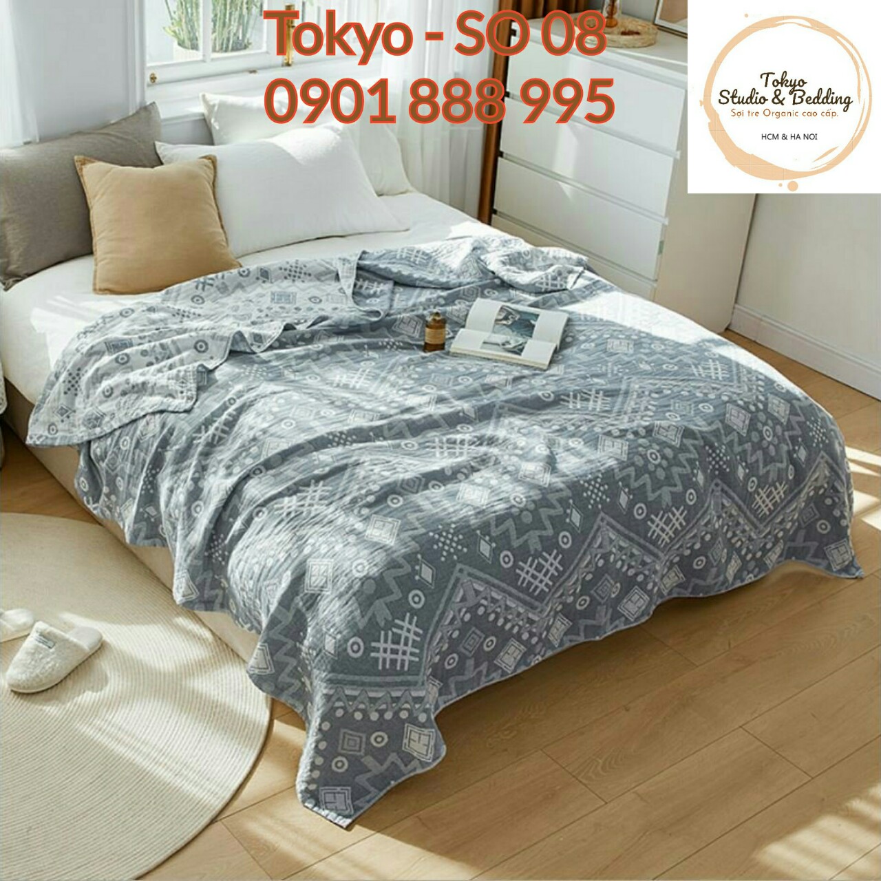 (7)TH Chăn Xô Organic Cotton Dòng Phổ thông/Basic 3 lớp