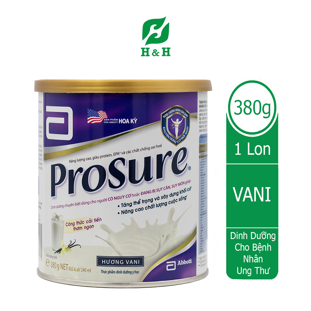 Sữa bột PROSURE từ Abbott Hoa Kỳ hương Vanilla - Dinh dưỡng đặc chế cho người ung thư