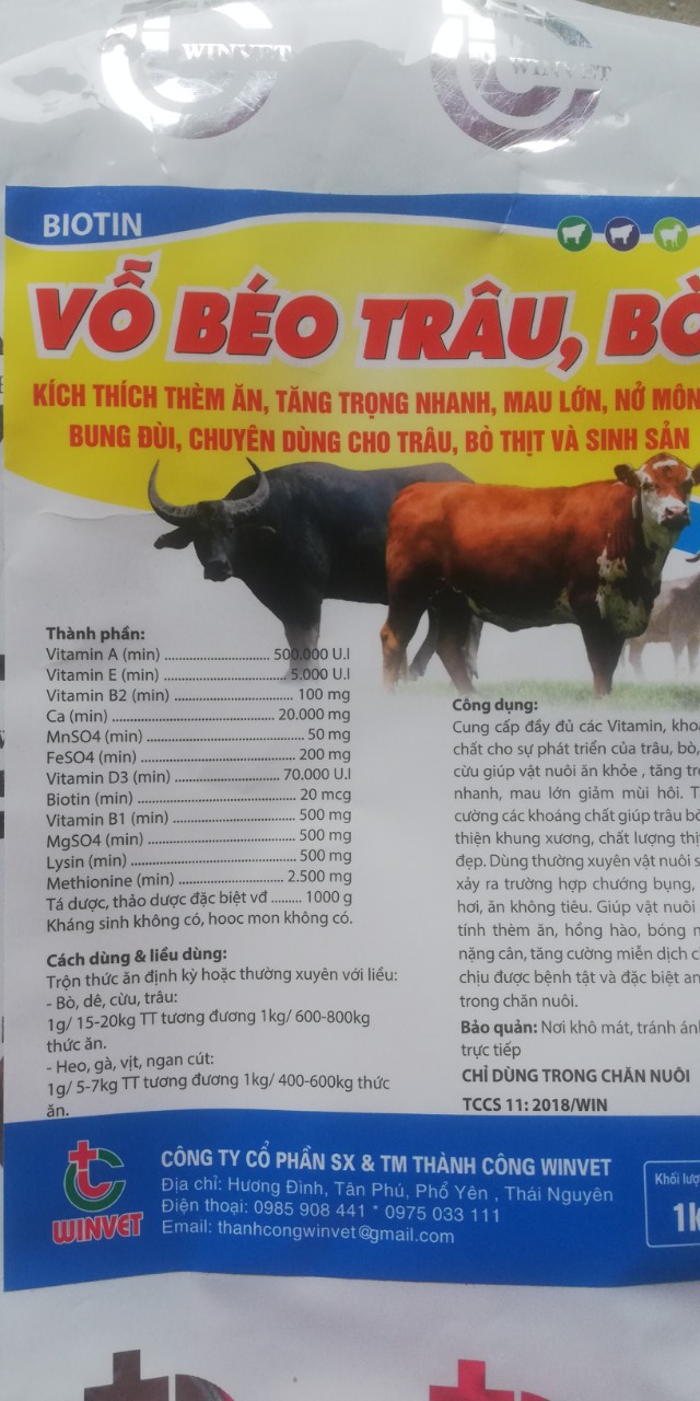 VỖ BÉO TRÂU, BÒ (1 KG/GÓI)