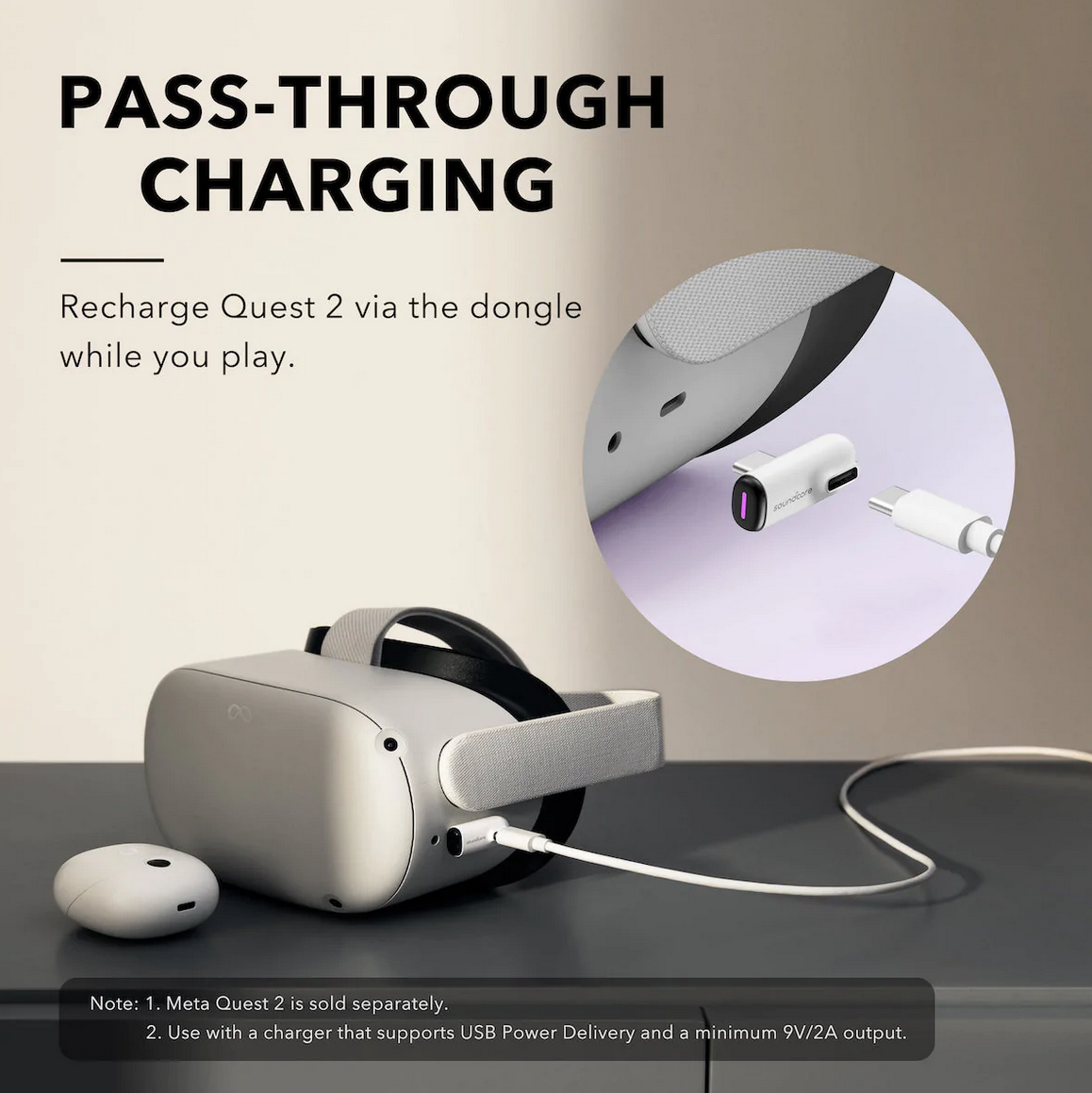 Soundcore VR P10 Wireless Gaming Earbuds, Authorized Meta/Oculus Quest 2 Accessories, <30ms Low Latency, Dual Connection, Bluetooth, 2.4GHz Wireless, USB-C Dongle, PS4, PS5, PC, Switch Compatible