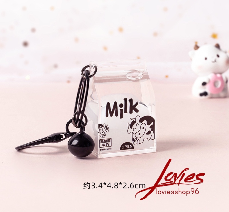 Móc khoá sữa bò kèm chuông siêu hot