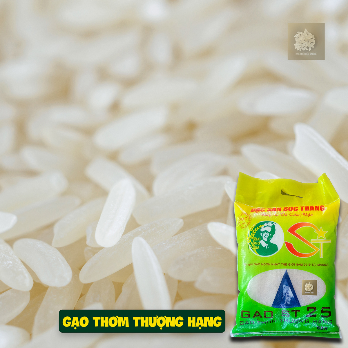 Gạo ST25 dẻo thơm ngon cơm bao bì mới