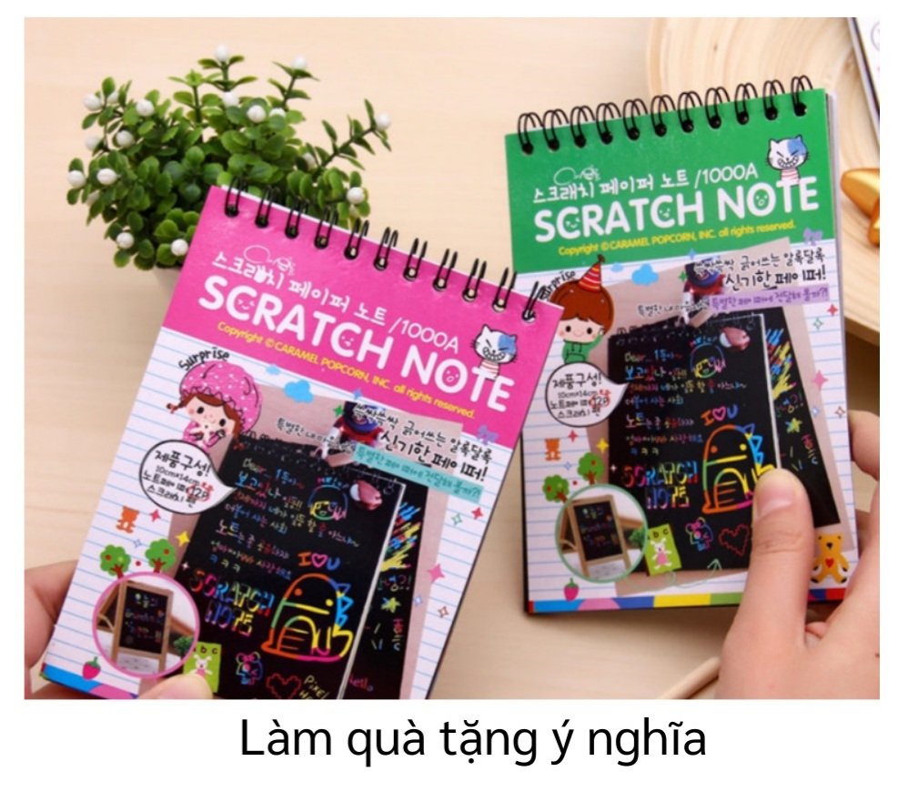 Sổ Scratch Note - Sổ Than Ma Thuật Cầu Vồng A6