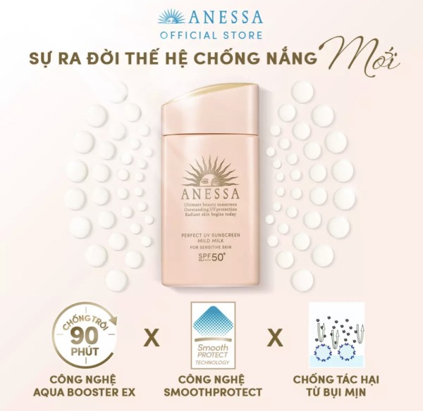 Anessa Perfect UV Sunscreen Mild Milk - 60ml ( Dành cho da nhạy cảm) cao cấp