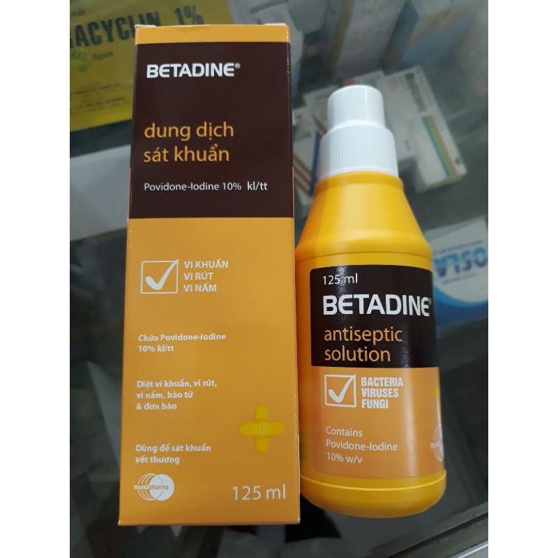 Betadine 10% 125ml Antiseptic sát khuẩn-125ml
