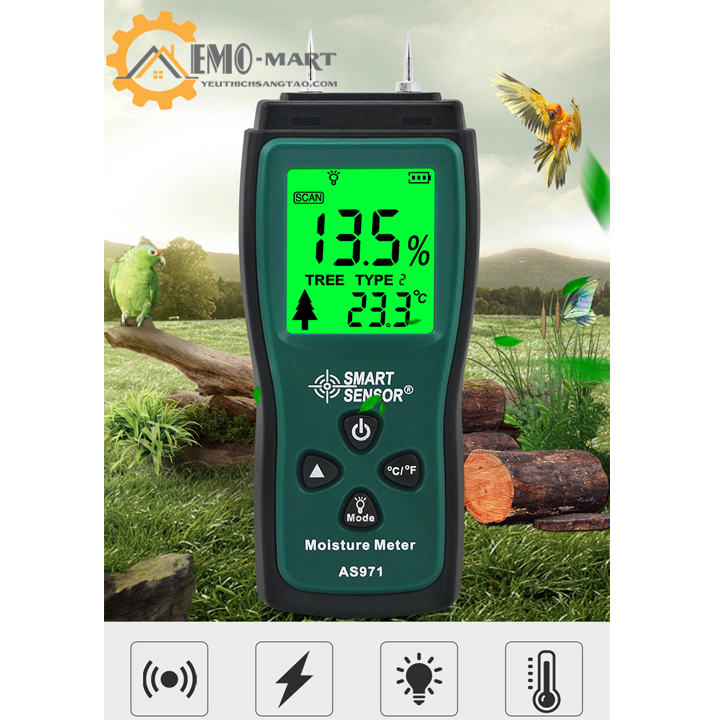 [FreeshipMAX] Máy đo độ ẩm gỗ Smart sensor AS971