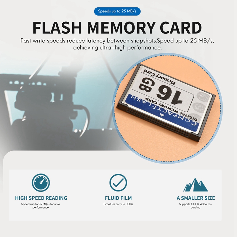 Professional 16GB Compact Flash Memory Card(White&Blue)