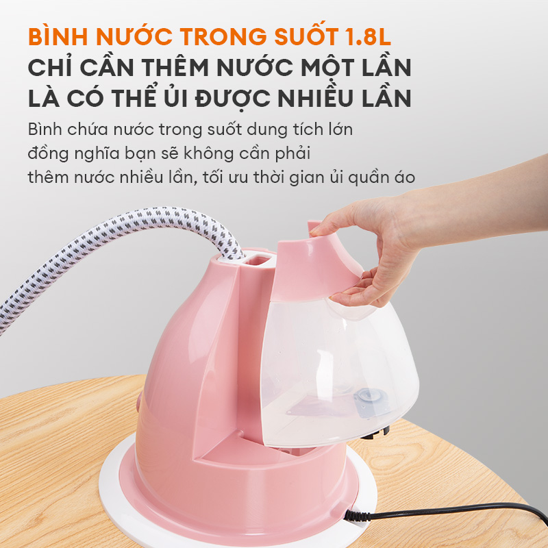 Bàn ủi hơi nước dạng đứng 2in1 GGS-M05A KA / GS2000M-PK01A công suất 1800W thương hiệu GAABOR - Hàng chính hãng
