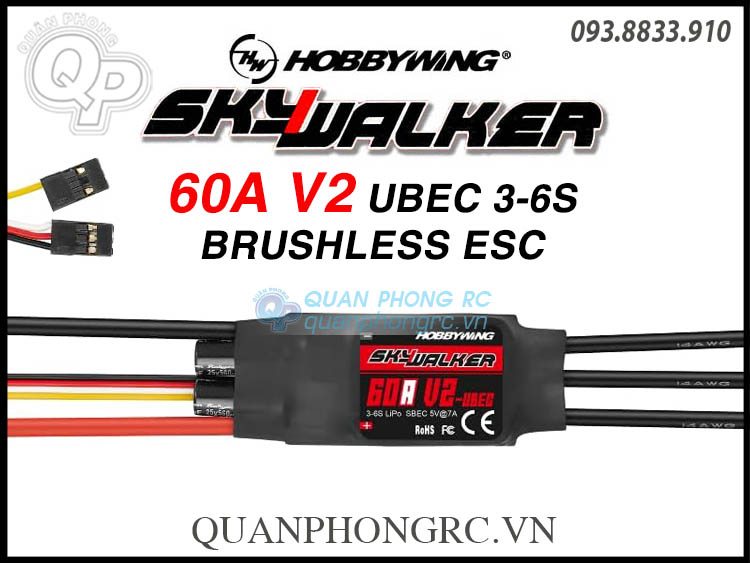 Điều tốc hobbywing skywalker 60a v2 ubec brushless esc 30216101