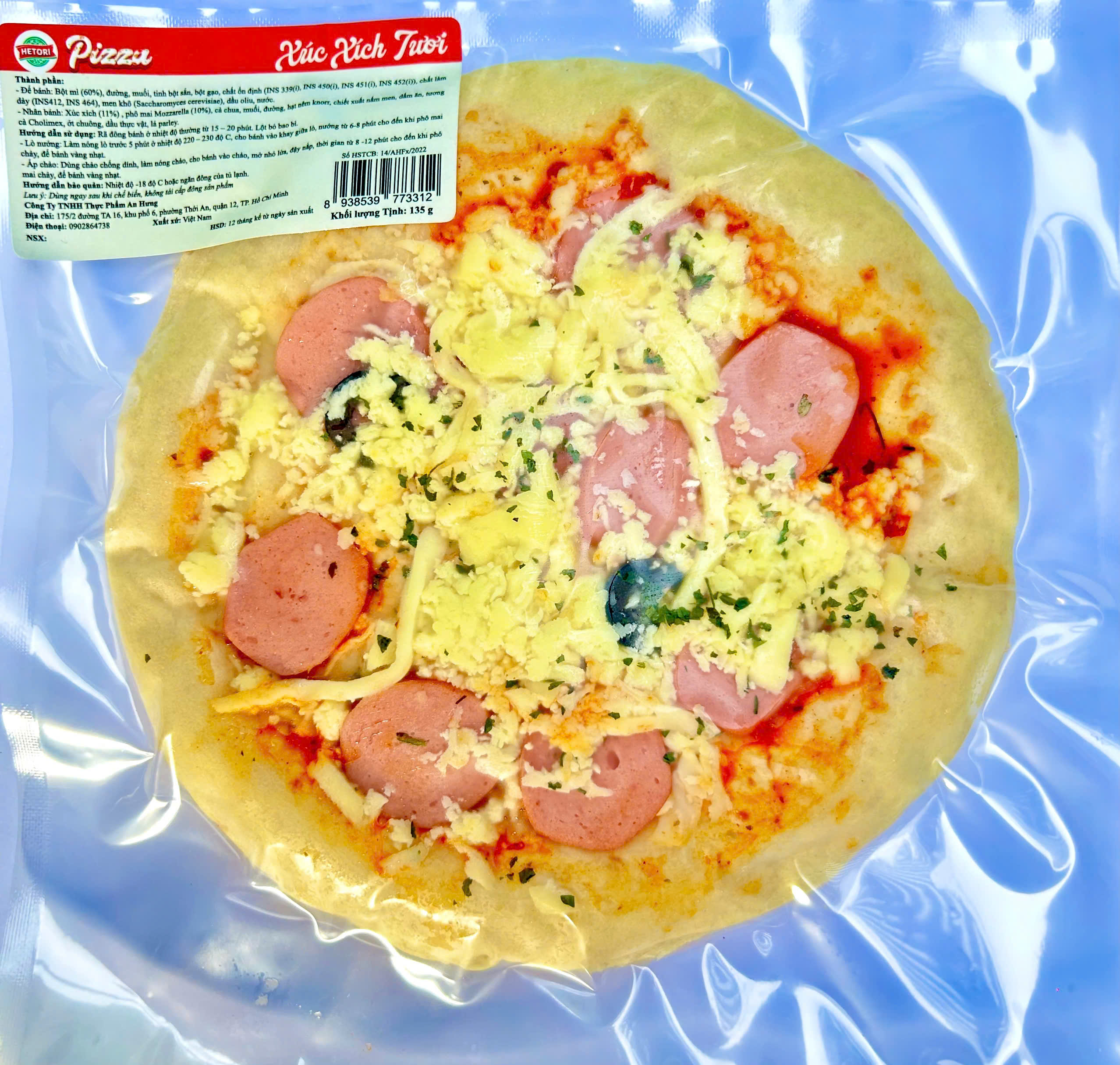 Pizza Xúc Xích HETORI - 135G - SIZE 15cm