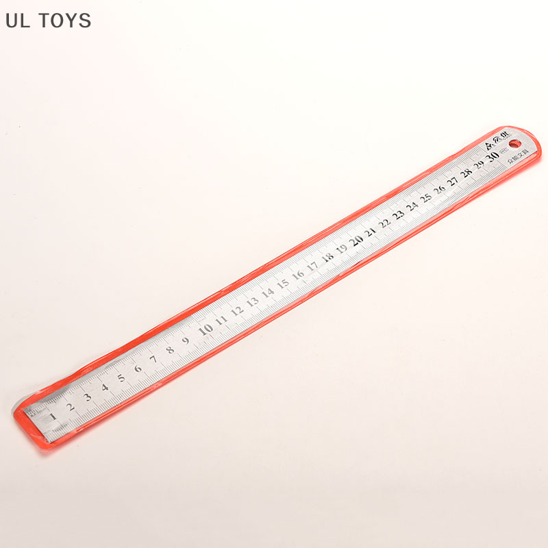 UL TOYS🔥 Thước kim loại không gỉ 30cm thước đo hệ mét Dụng cụ đo hai mặt chính xác 3cc