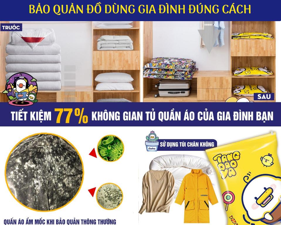 Euro Quality - Túi hút chân không TANGDAOYA (Combo tiêu chuẩn 10 túi + máy hút chân không bằng tay)