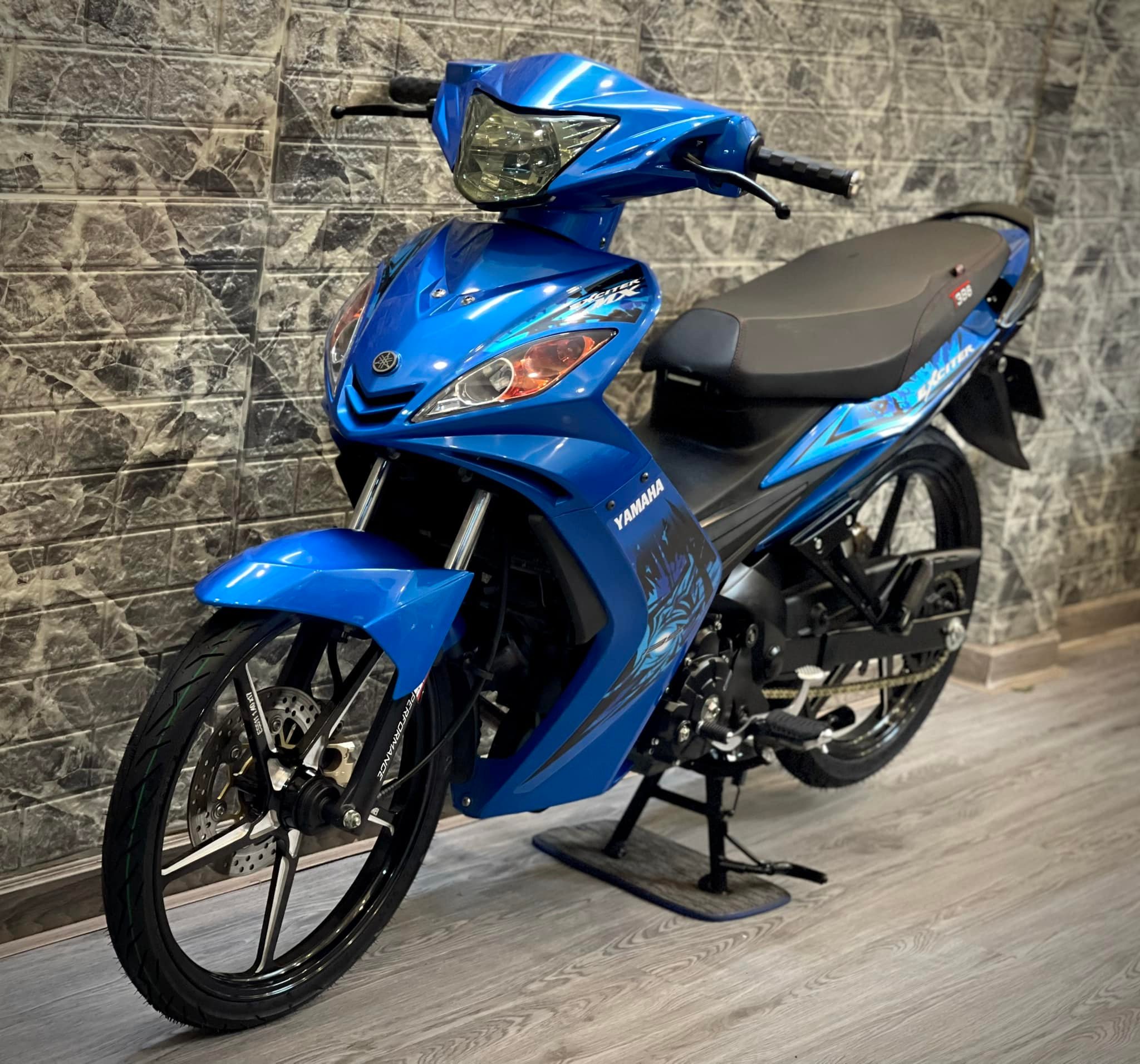 Tem rời dán xe exciter 2009 mẫu mx xanh đen cực hot, tem candy camay cao cấp
