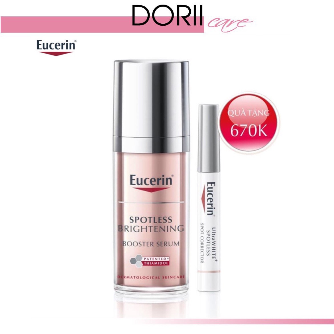 Eucerin Tinh chất giảm thâm nám và dưỡng trắng da Spotless Brightening Booster Serum 30ml Tặng Bút chấm Thâm Nám