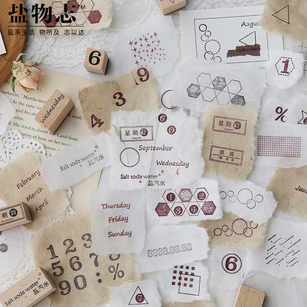Set 30 giấy nền ép hoa khô nhiều chất liệu