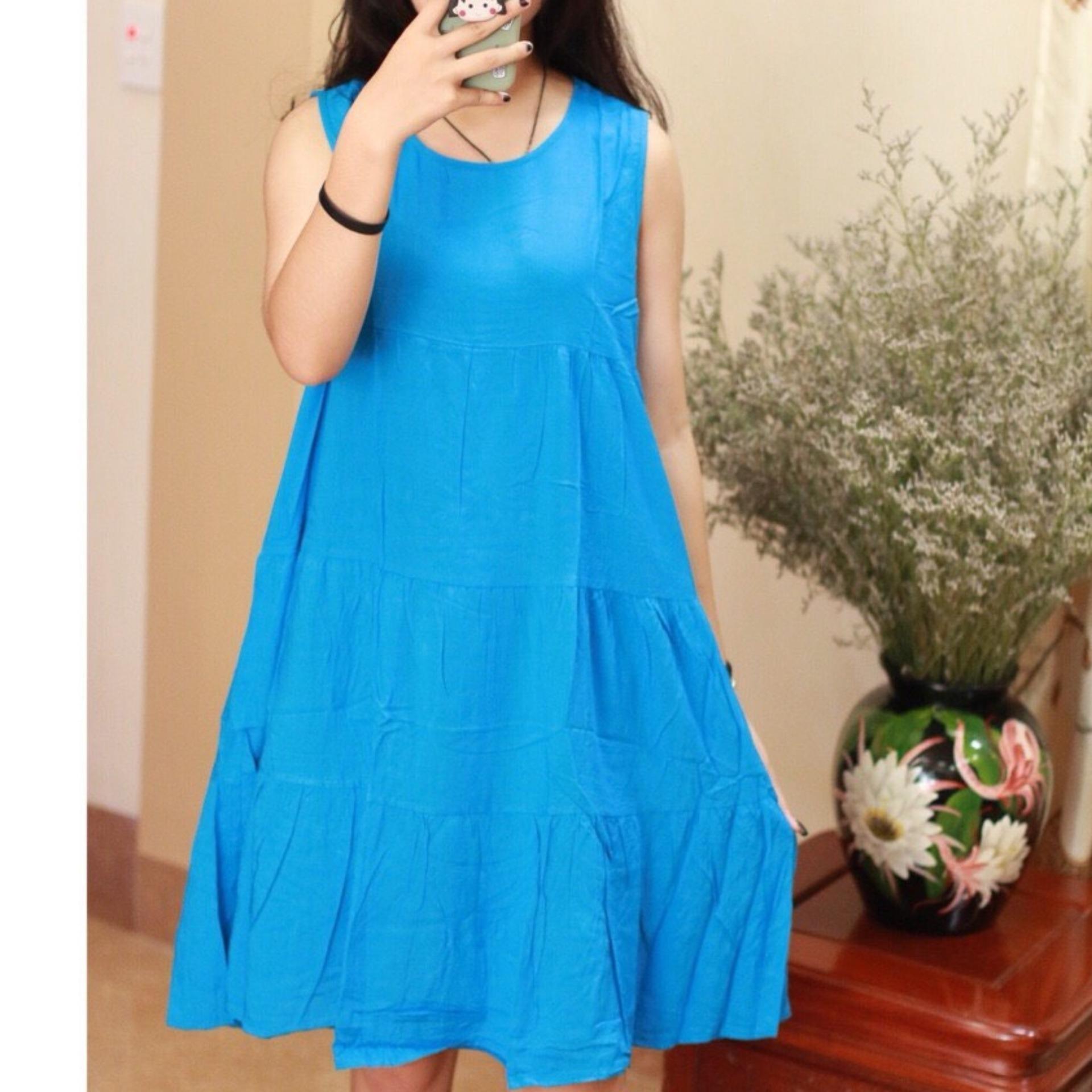 Váy lanh bầu 2 dây , đẹp , rẻ