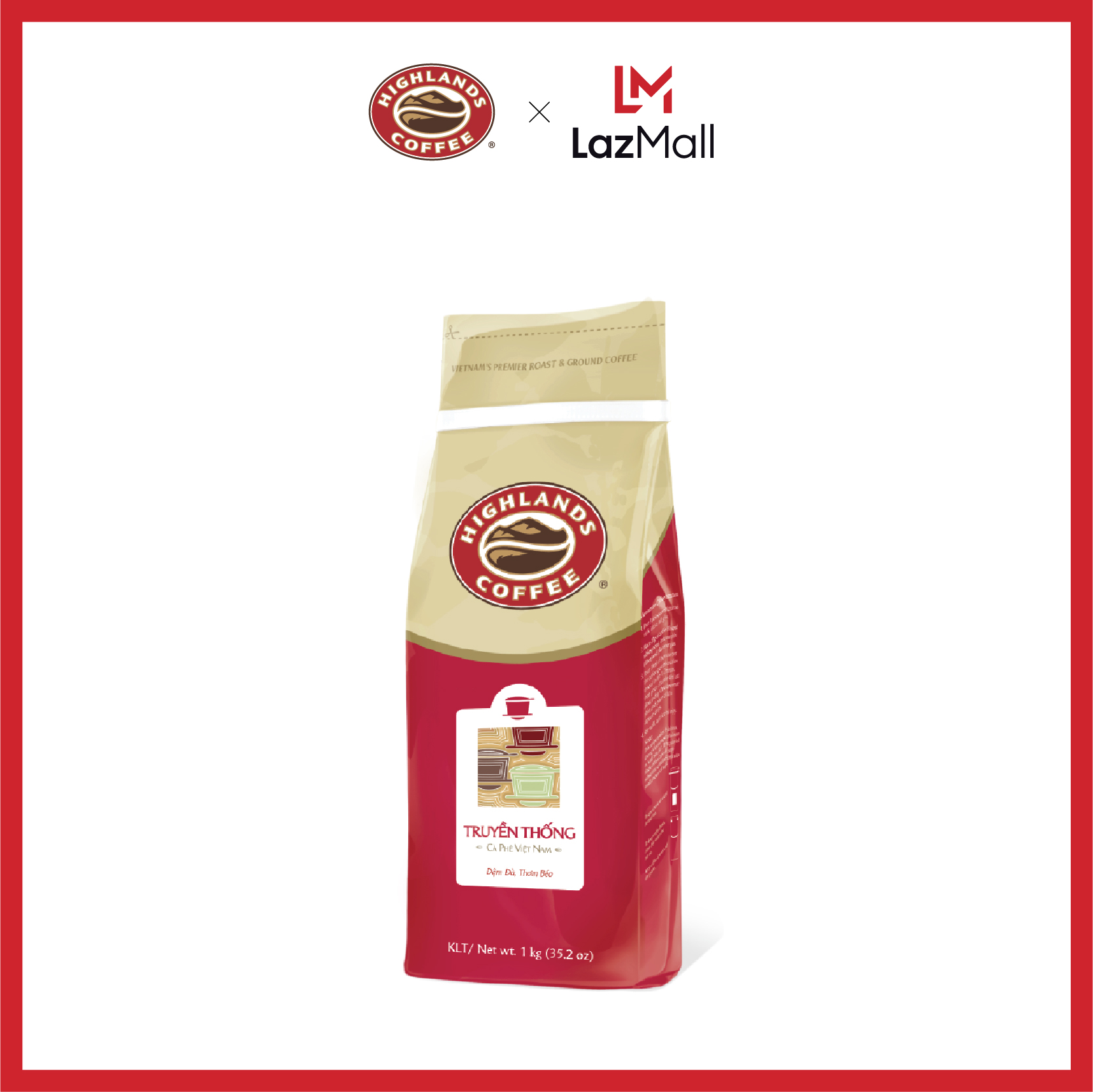 BÁO GIÁ Cà Phê Bột Highland | Shopee Lazada Sendo Tiki mới nhất 14 Cà phê bột Truyền thống Highlands coffee 1kg - đậm đà vị truyền thống