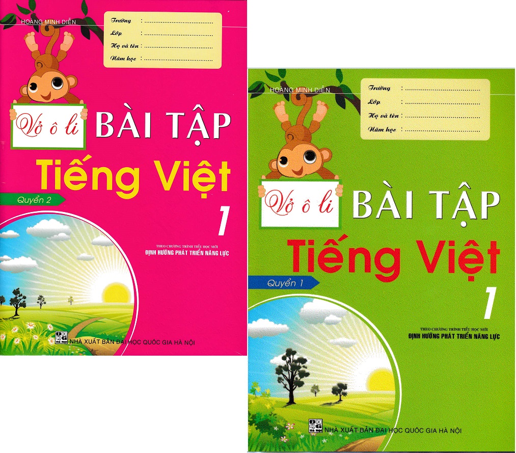 [HCM]Combo Vở Ô Li Bài Tập Tiếng Việt Lớp 1 (Quyển 1 + Quyển 2) - Theo Chương Trình Tiểu Học Mới Định Hướng Phát Triển Năng
