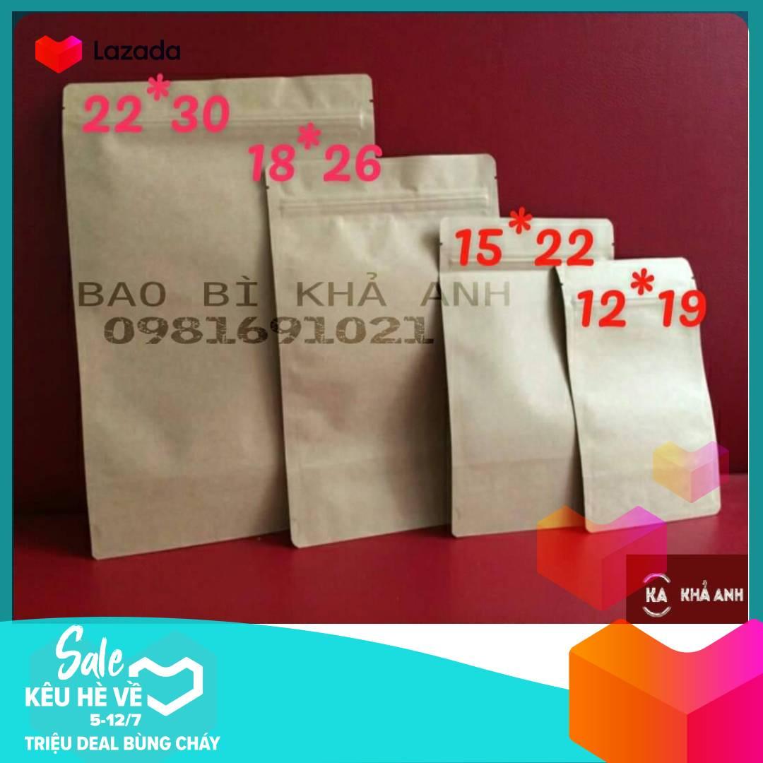 1kg Túi Zip 2 mặt Giấy Kraft ( Đựng các loại hạt khô) - KF25