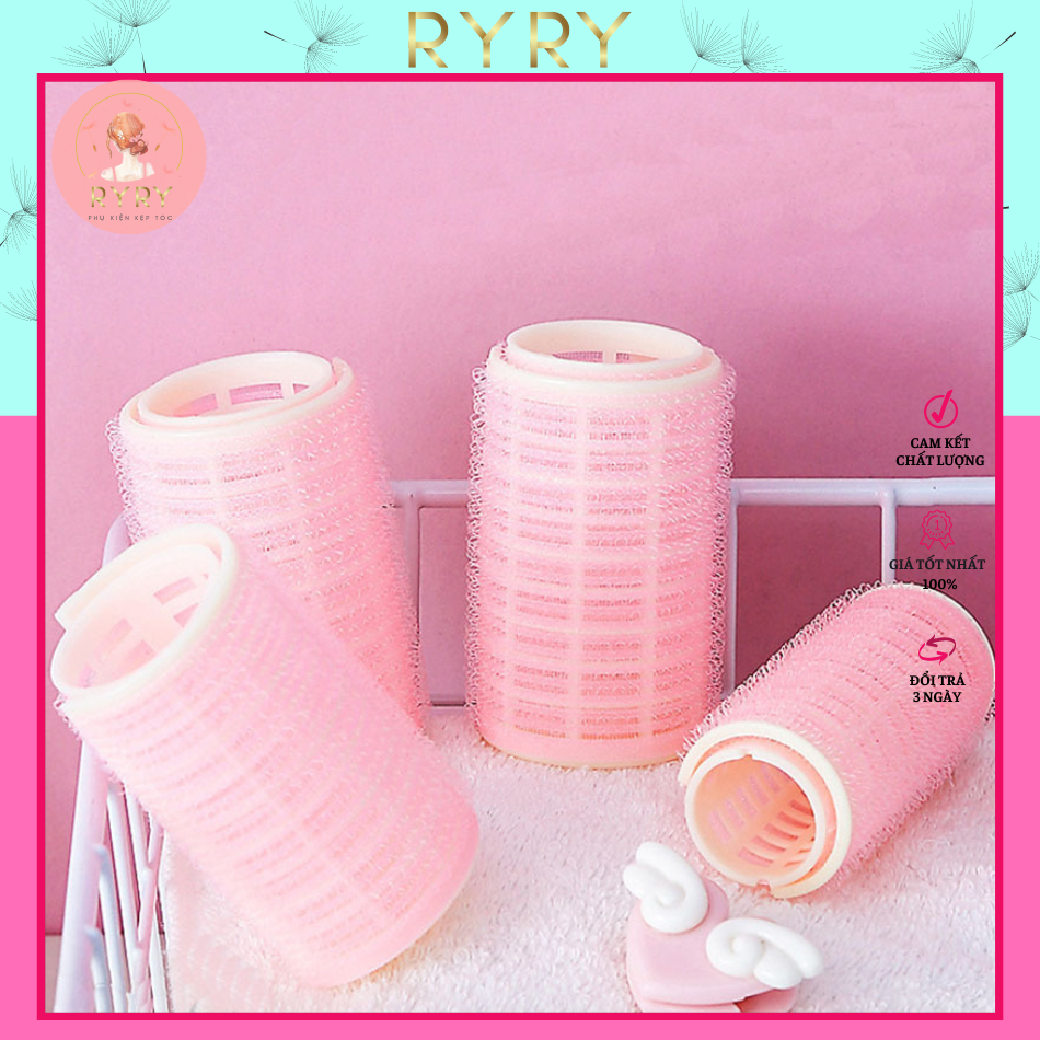 Set 2 lô cuốn tóc tự dính 2 lớp (lô gai cuốn cúp tóc phồng mái 2 lớp)