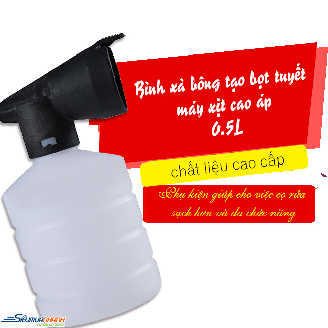 BÌNH BỌT .Bình tạo bọt tuyết dùng cho máy rửa xe gia đình áp lức cao