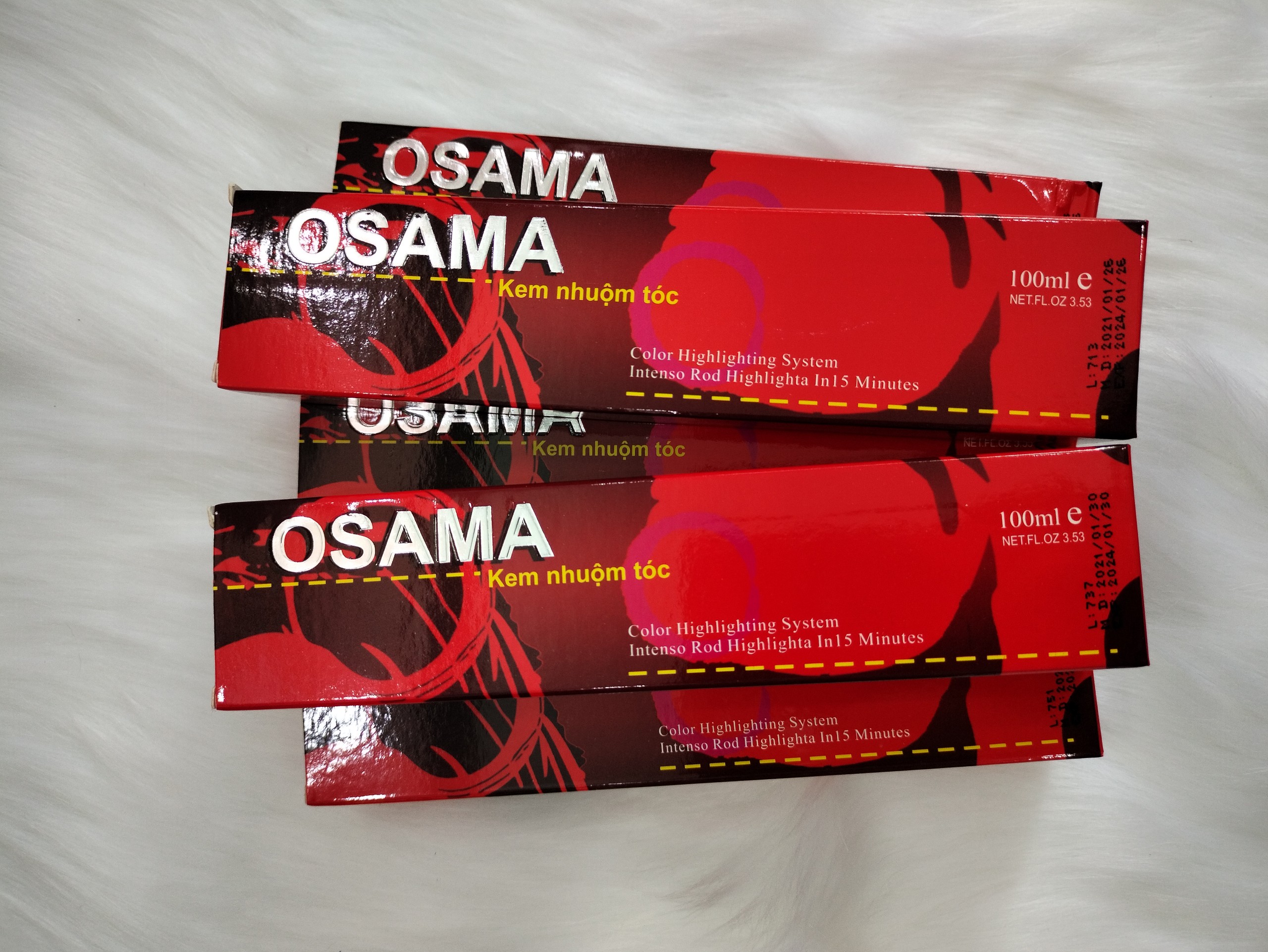 63 mã Màu nhuộm tóc Osama 100ml [Giá trên không có oxy trợ nhuộm và không có bao tay]