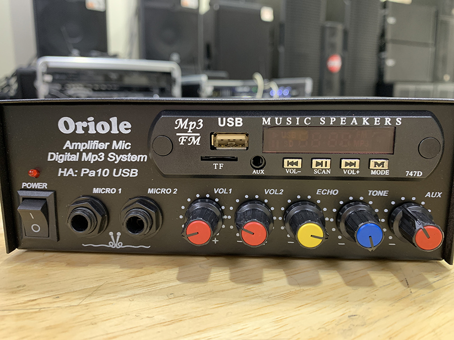 AMPLI MINI ORIOLE PA 10 CÓ USB - có 12V DC - CÓ ECHO