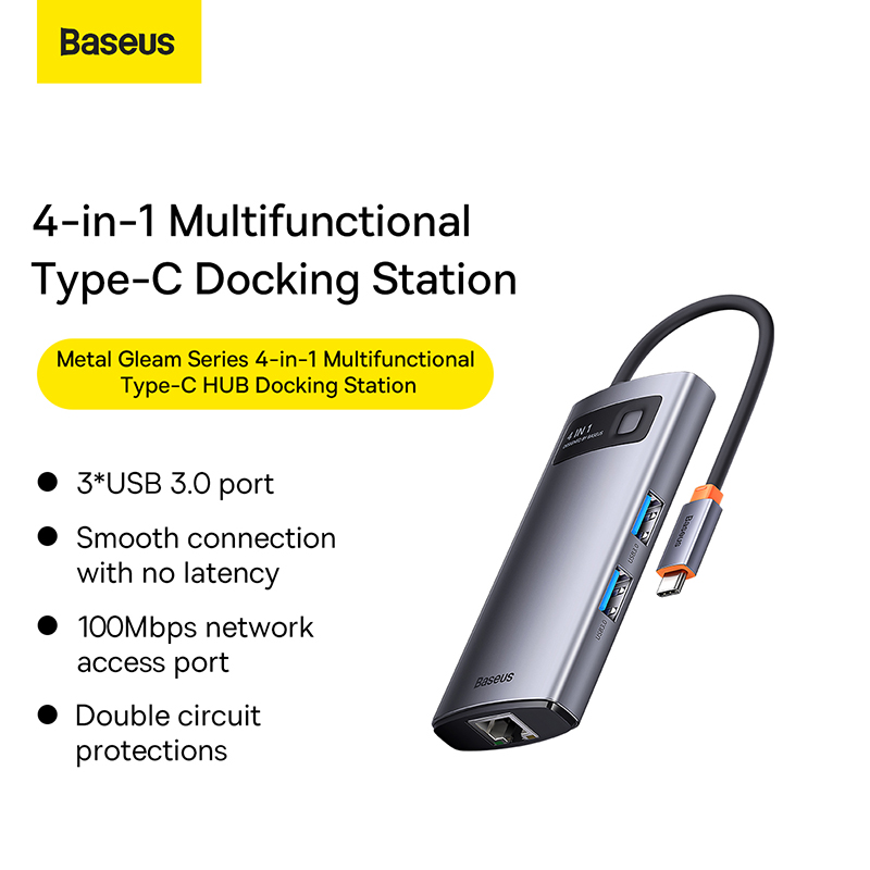 Baseus USB C HUB Type C to HDMI USB 3.0 PD Adapter SD TF slot RJ45 VGA 3.5mm Audio for MacBook Pro iPad Air 4 iPad Pro 2020 Laptop USB C Dock Station Splitter