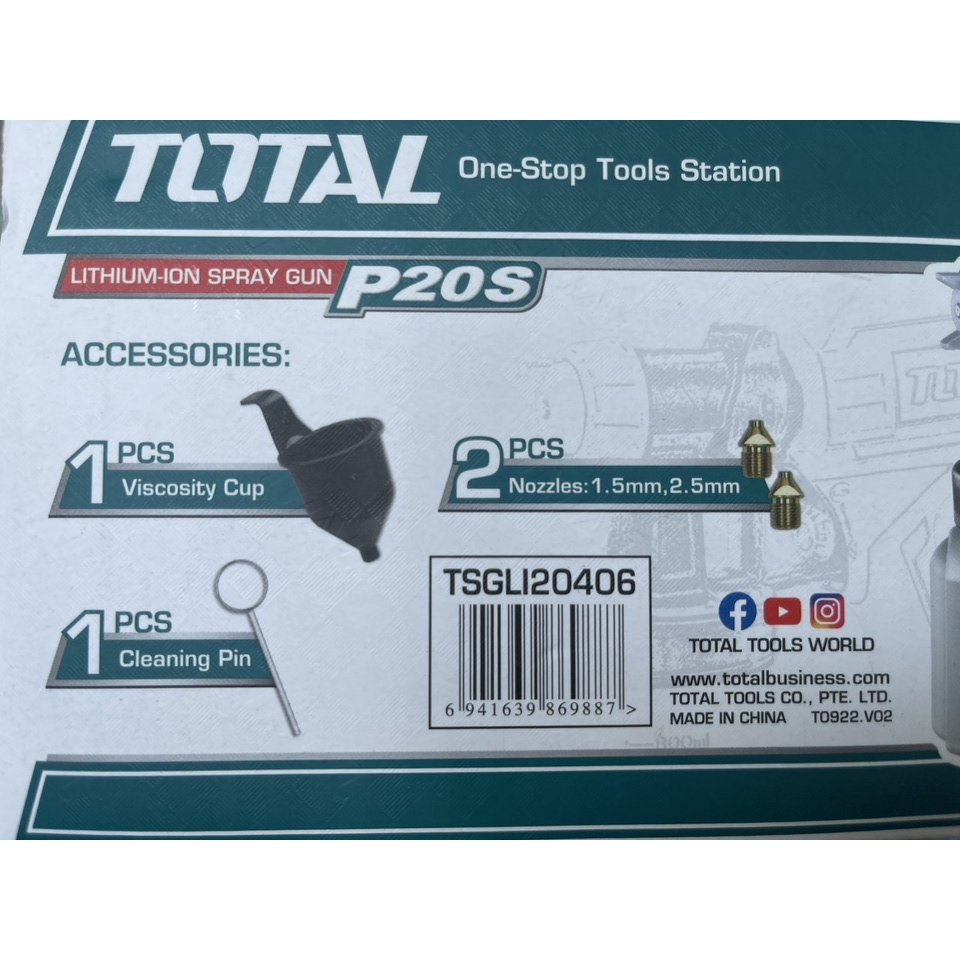 Máy phun sơn dùng pin Lithium 20V Total TSGLI2003