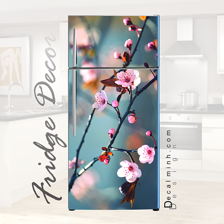 Decal dán tủ lạnh -  Giấy dán tủ lạnh size 60cm x 130cm - TL066