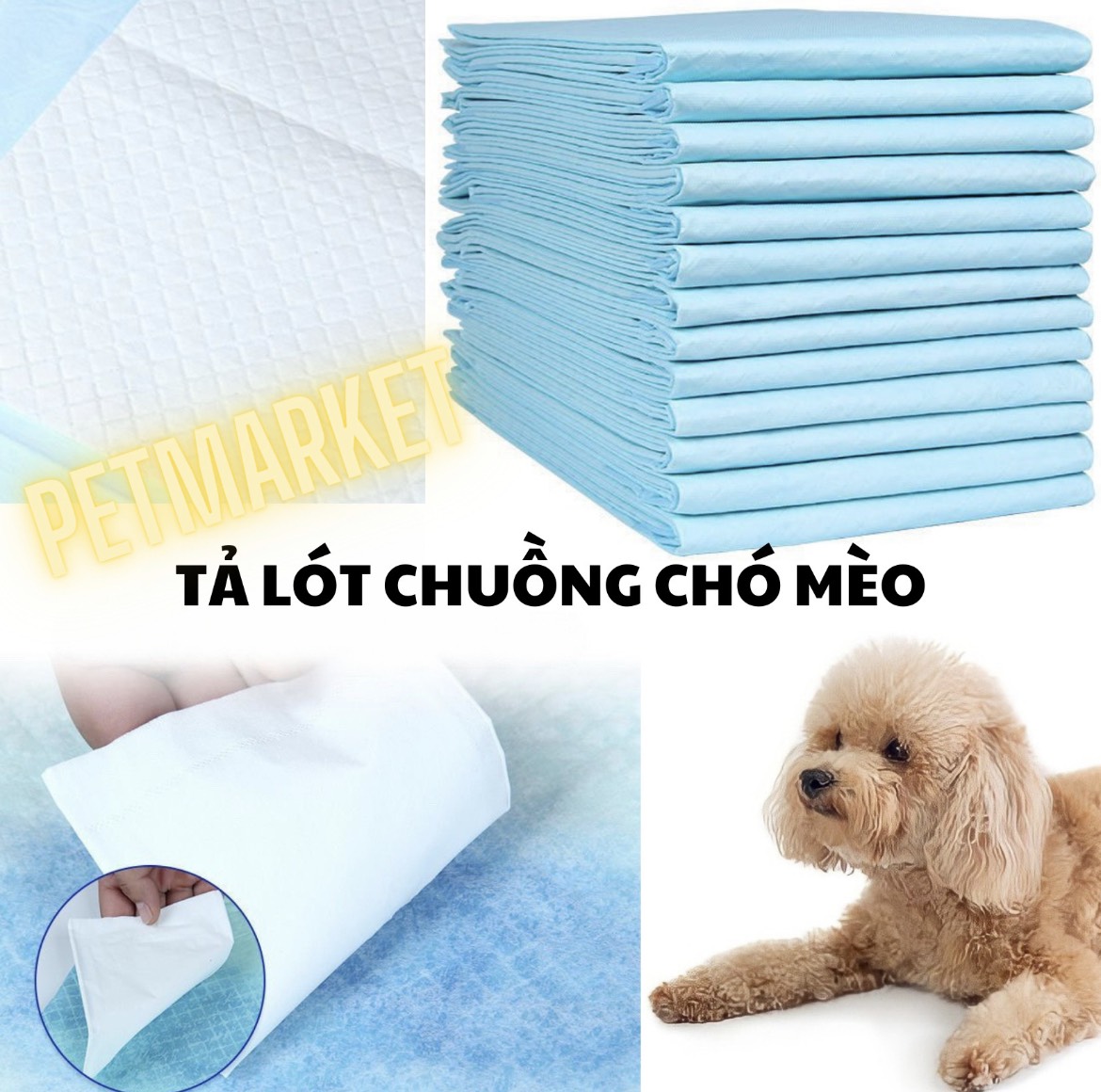 TÃ LÓT CHUỒNG CHO CHÓ MÈO ĐỦ SIZE