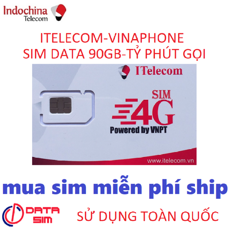 Sim 4G 90GB itelecom gọi vinaphone miễn phí