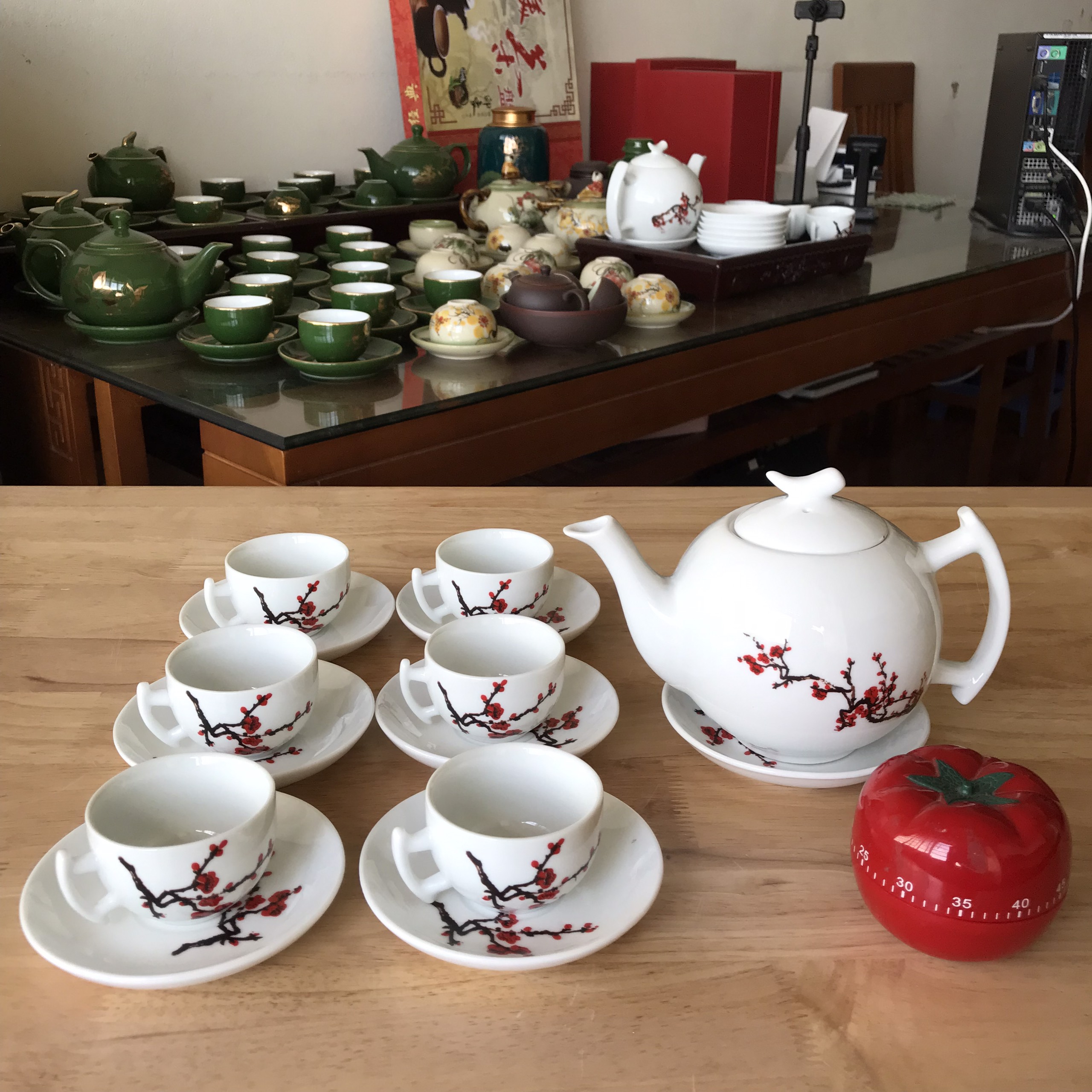 Bộ Ấm Chén Men Mát Bát Tràng Các Dáng GQA10