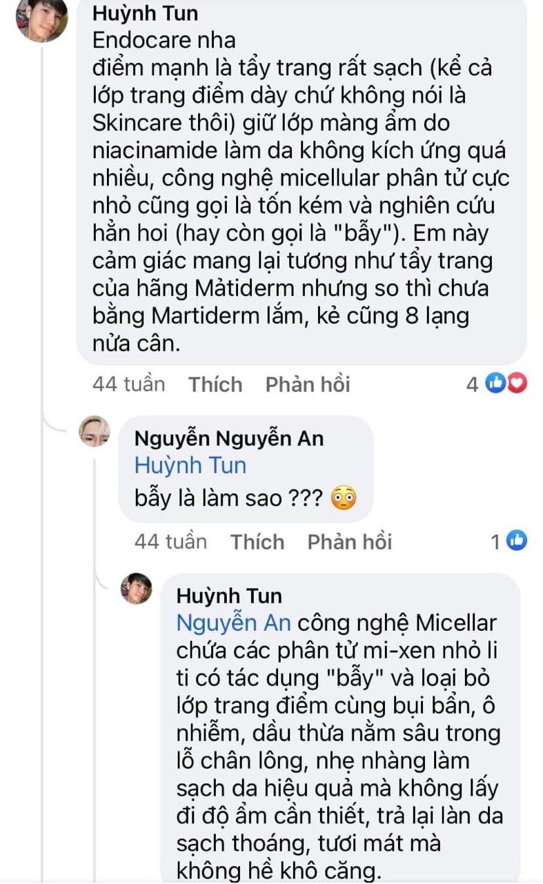 [GIẢM 5% ĐƠN 129K]Nước tẩy trang ENDOCARE Hydractive Micellar Solution Agua Micelar