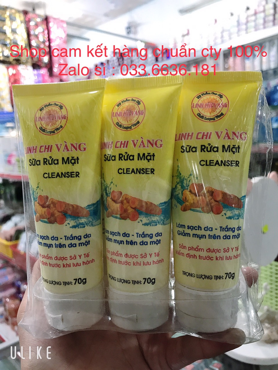 sữa rửa mặt nghệ linh chi vàng 70g [ chuẩn hàng cty 100%]