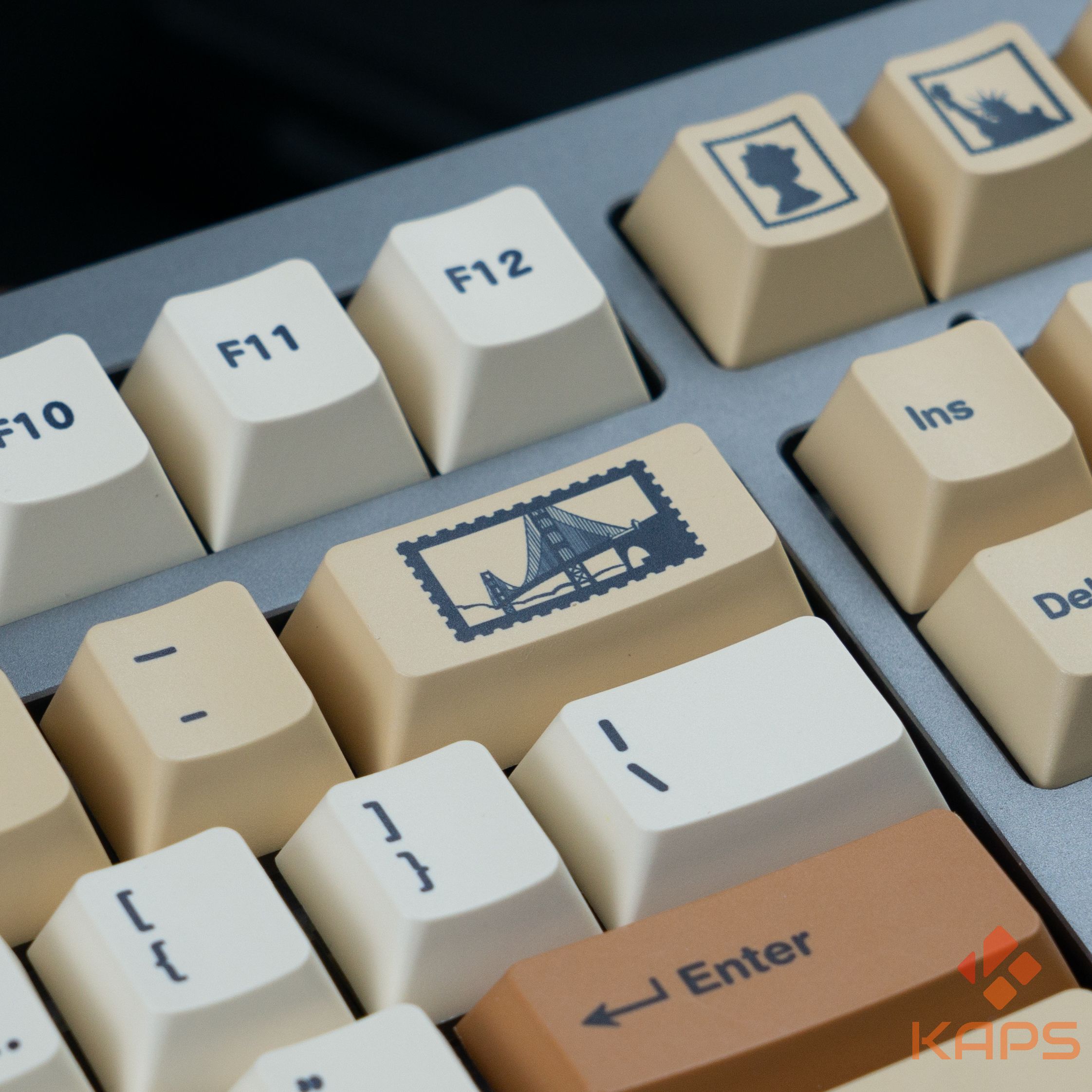 Keycap Retro Stamp nhựa PBT profile Cherry in dyesub 143 nút cho bàn phím cơ layout 108/104/98/87/84/75/68/64/61