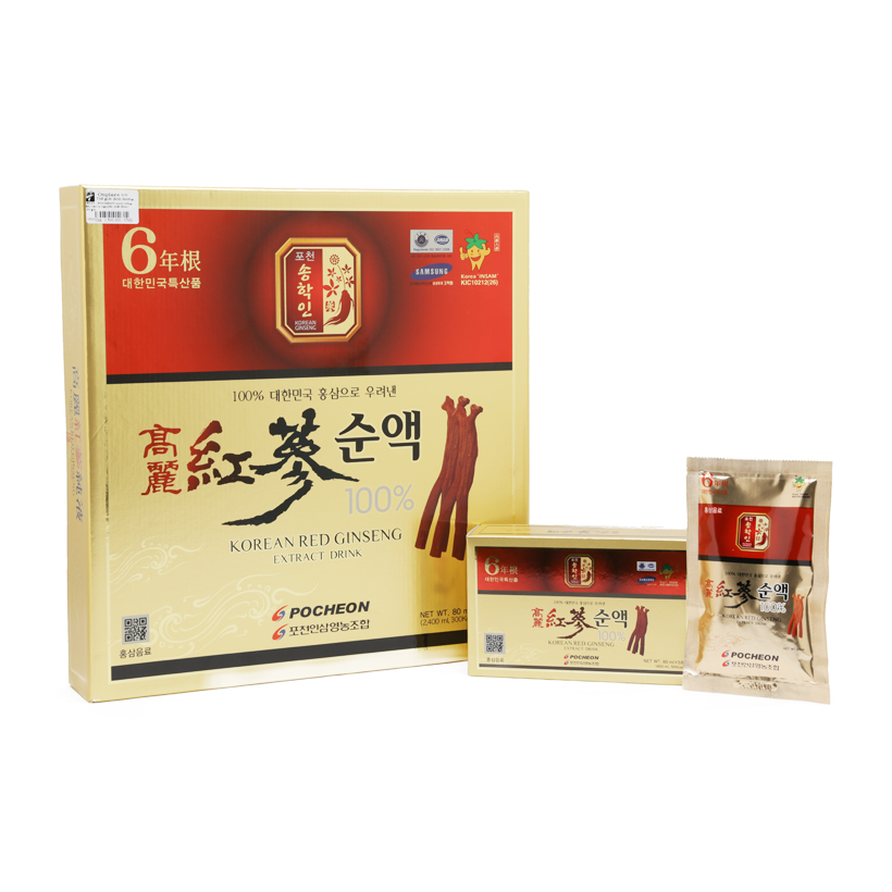 Nước tinh chất 100% hồng sâm pocheon 30 gói x 80ml dành cho người tiểu đường