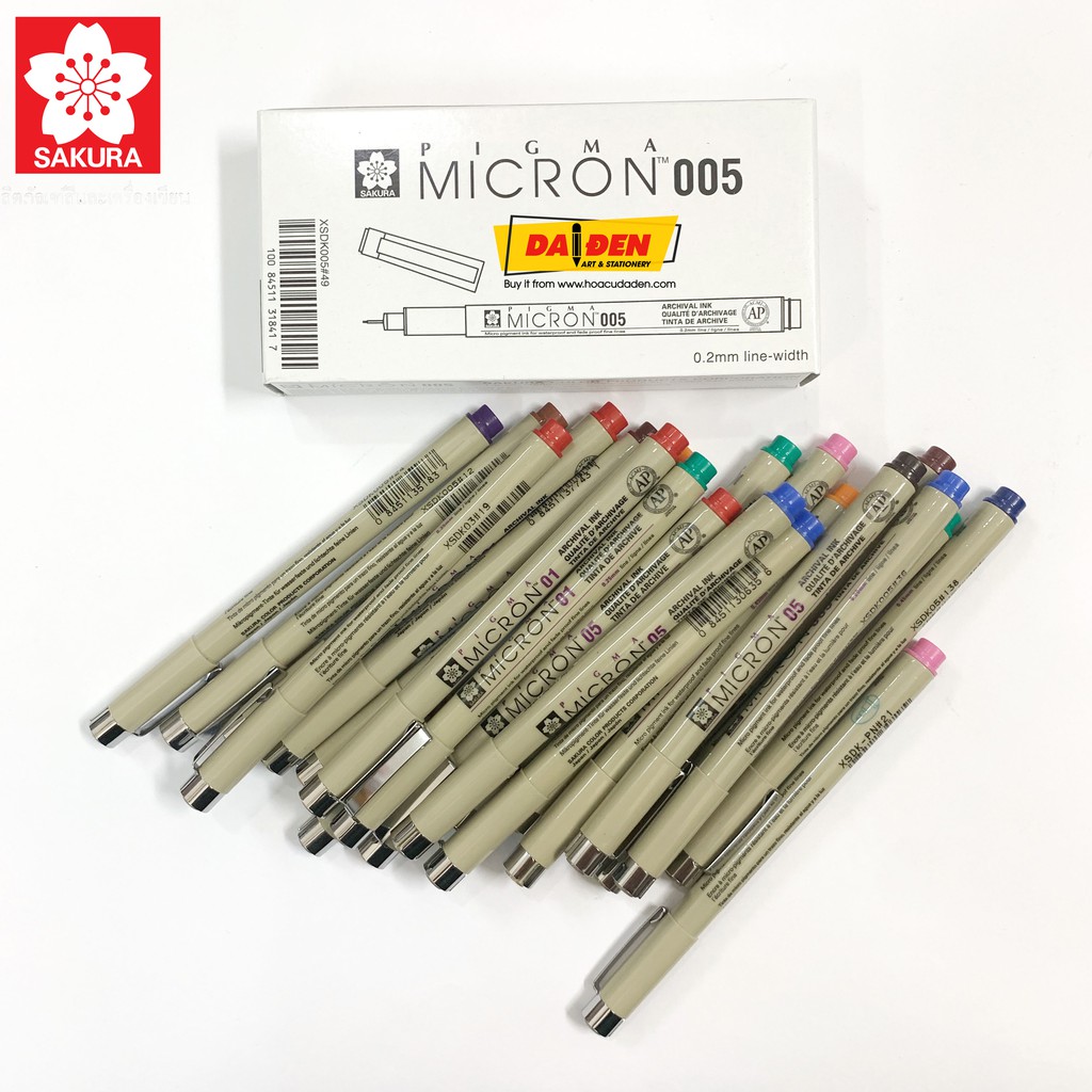 Bút line màu sakura micron pigma 005 kháng nước