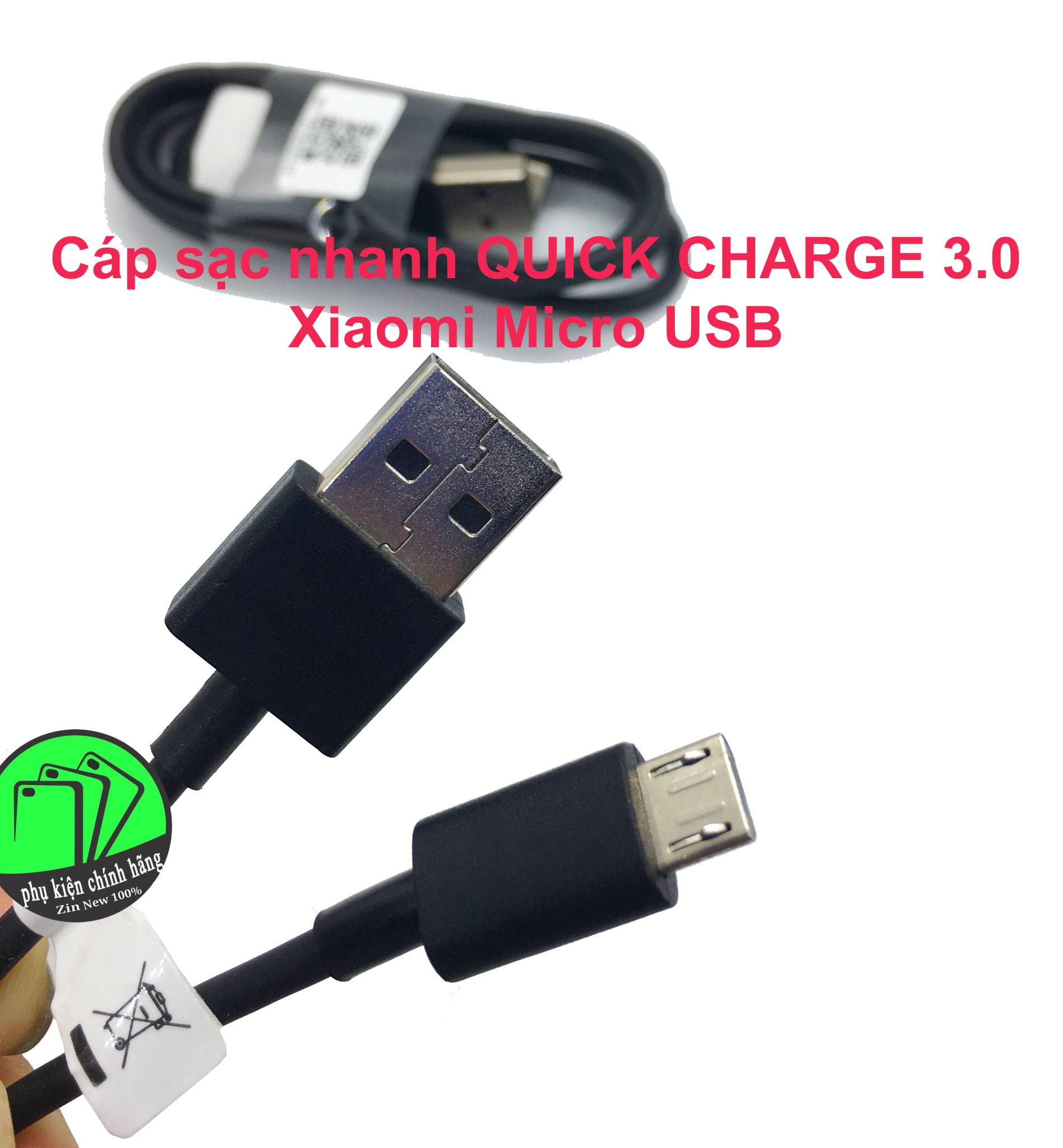 Củ sạc và Cáp sạc nhanh Xiaomi (Quick Charge 3.0) MDY-08-EH, MDY-08-EF Chuẩn Zin-BH 12 Tháng